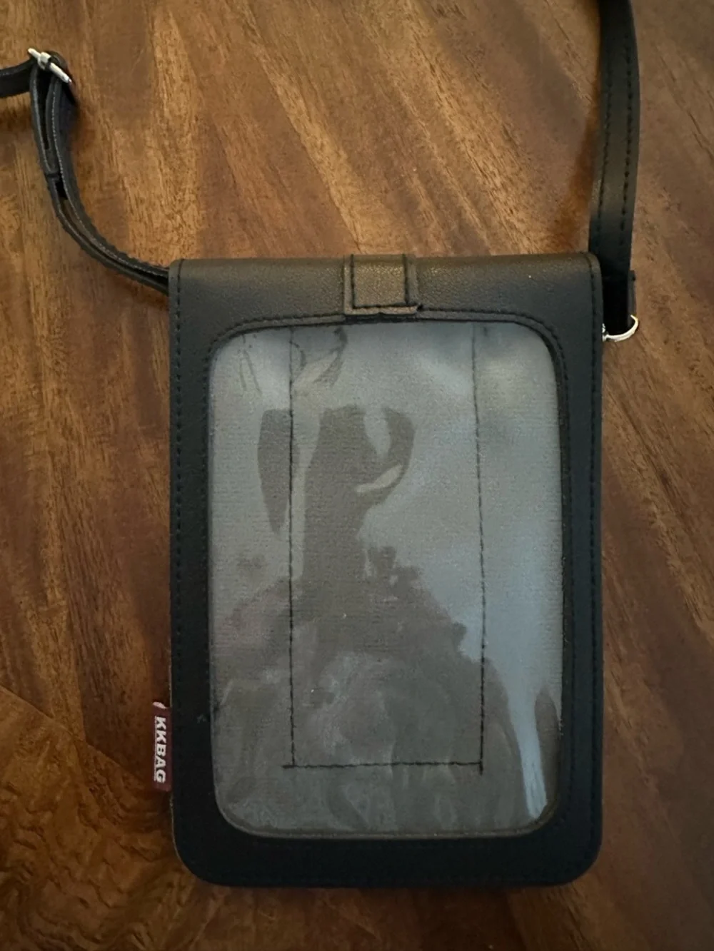 Black KKBag Crossbody Phone Bag - Minimal Leather Pouch